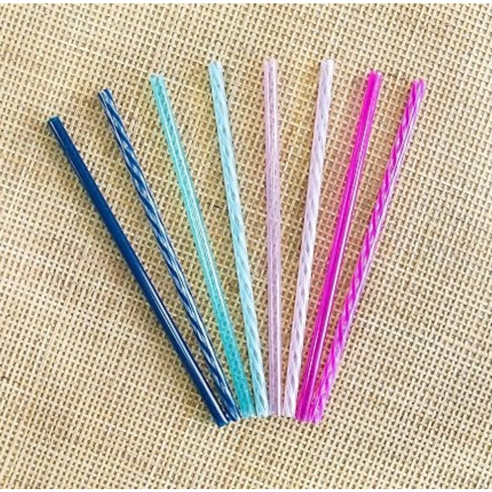 NEW Ello Reusable Plastic Straws with Cleaning Brush, One Size, Blue & Pink